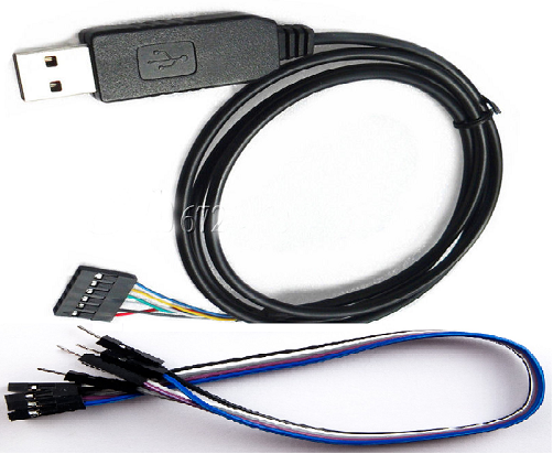FTDI-based Serial TTL-232-3.3V USB Cable with Female and Male Wi